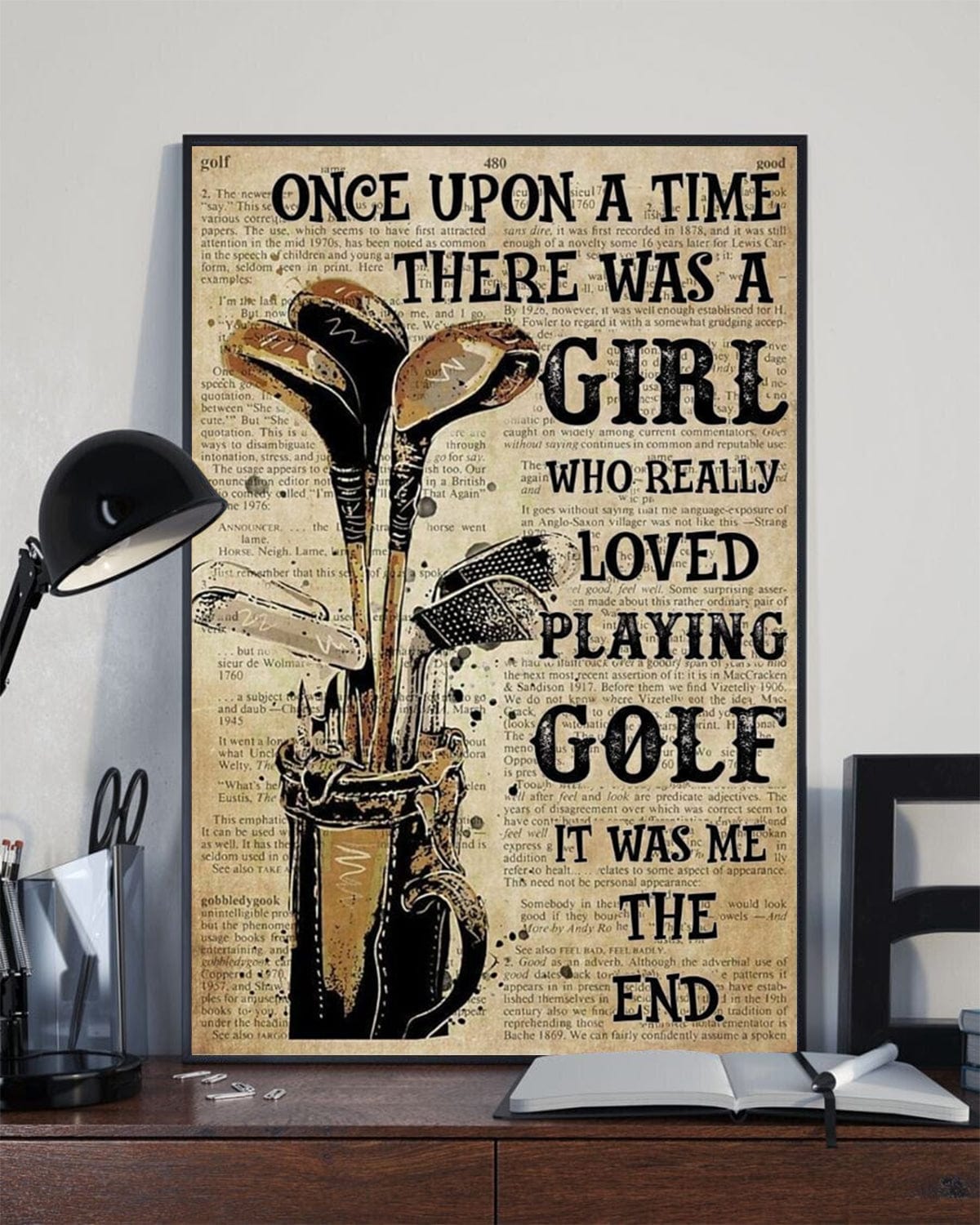 Érase una vez una niña a la que le encantaba jugar al golf Póster, lienzo