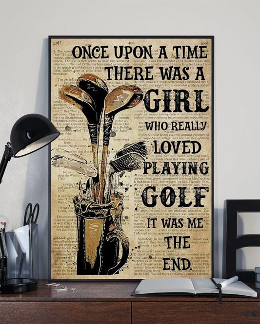 Érase una vez una niña a la que le encantaba jugar al golf Póster, lienzo