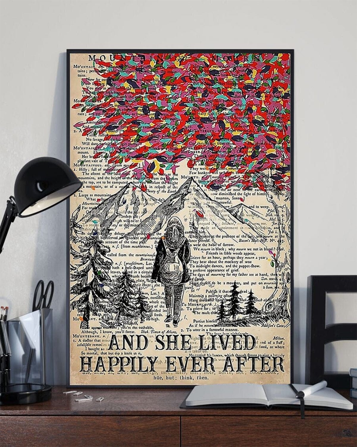 Hiking  And She Lived Happily Ever After Poster, Canvas