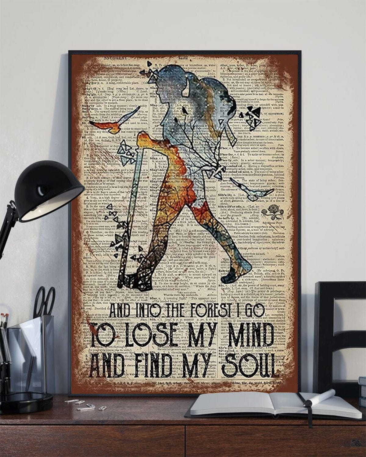 Hiking Girl And Into The Forest I Go To Lose My Mind And Find My Soul Poster, Canvas