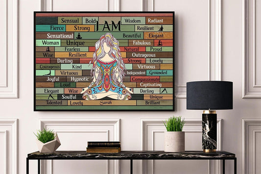 Póster personalizado de hippie "Soy una chica de yoga", lienzo