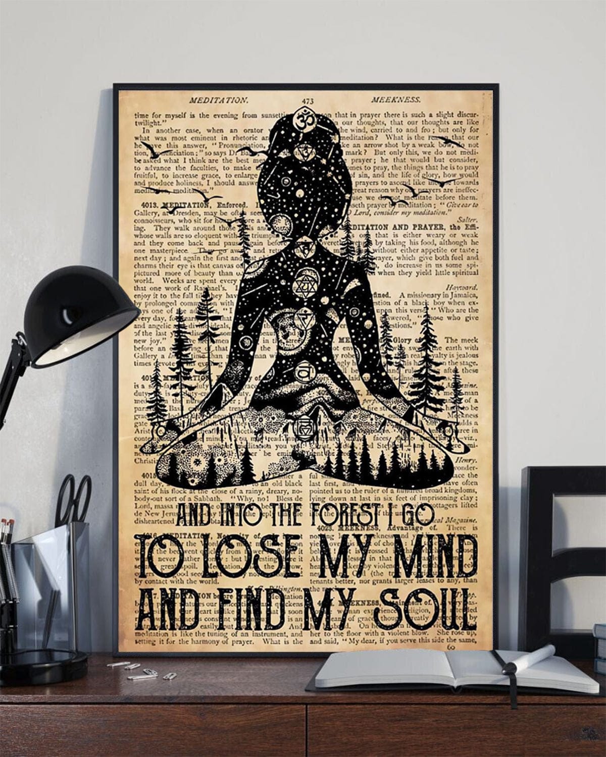 And Into The Forest I Go To Lose My Mind And Find My Soul Yoga Girl Poster, Canvas