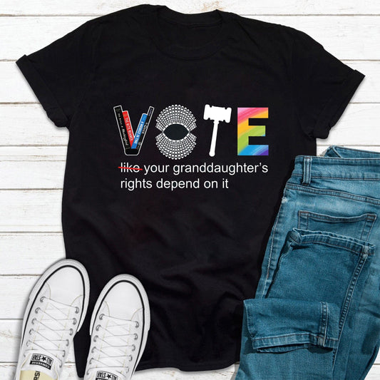 Vote for Your Granddaughterƒ??s Rights Feminist T Shirt