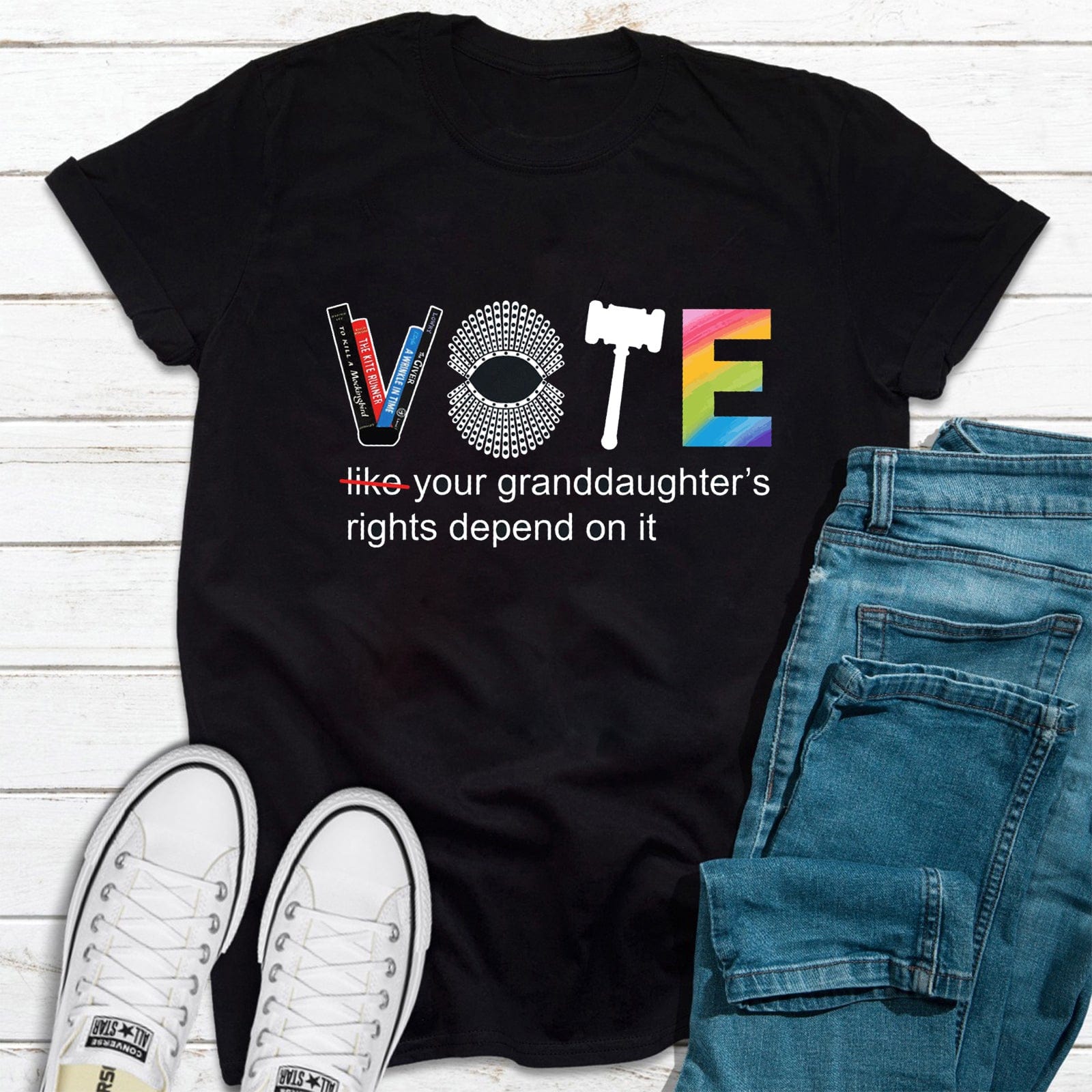 Camiseta feminista Vota por los derechos de tu nieta