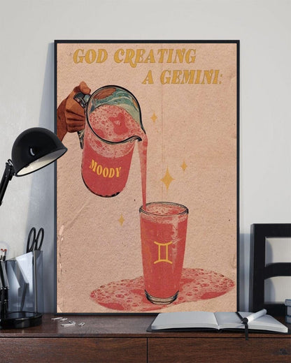 God Creating A Gemini Zodiac Poster, Canvas