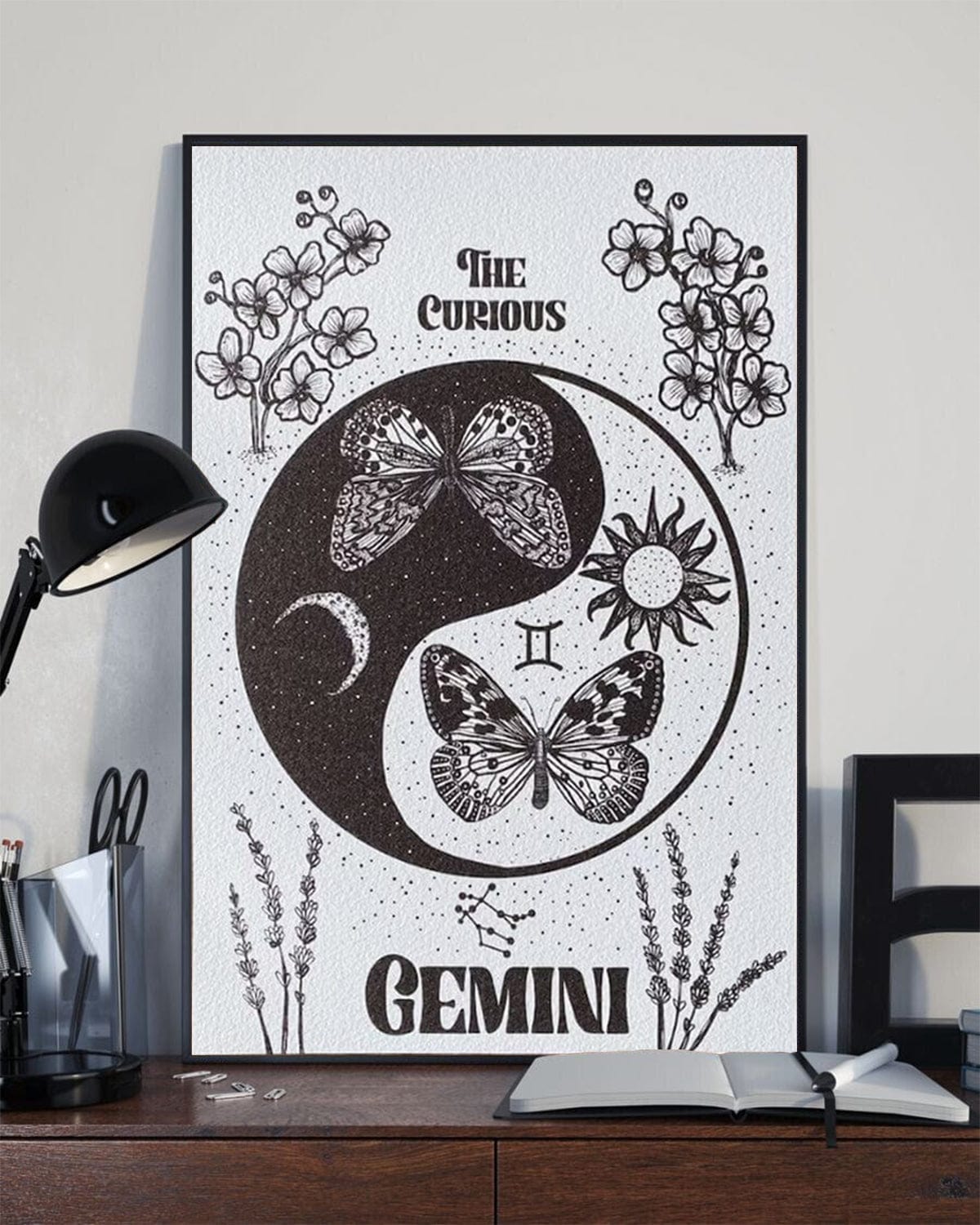 Póster del zodiaco Géminis curioso, lienzo