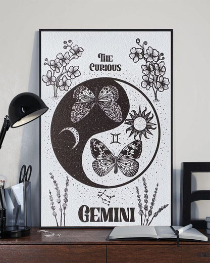 Póster del zodiaco Géminis curioso, lienzo