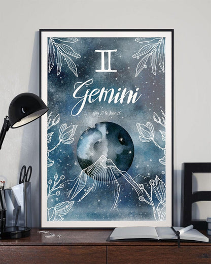 Gemini Zodiac Poster, Canvas