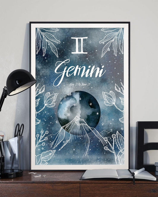 Gemini Zodiac Poster, Canvas