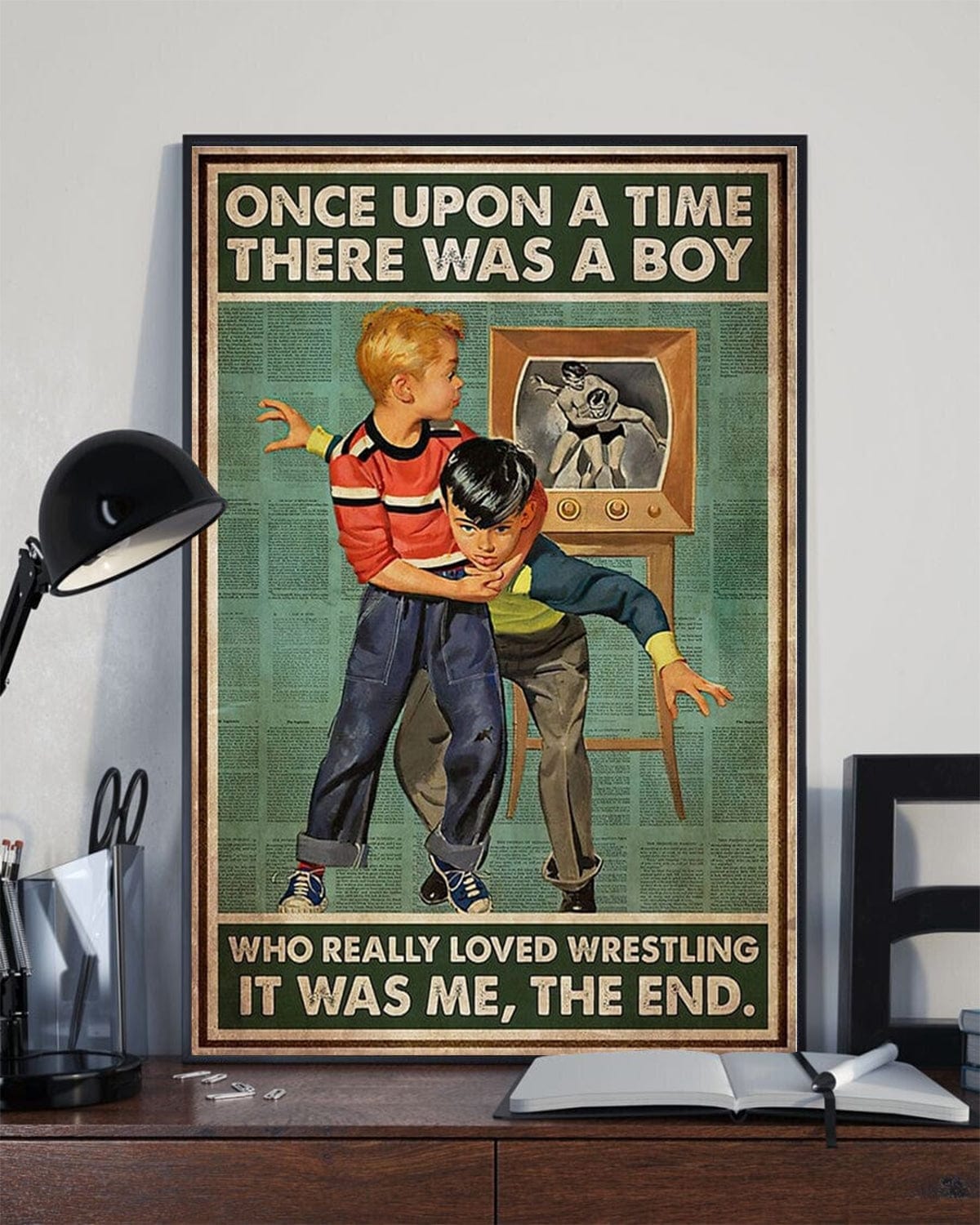 Érase una vez un niño al que le encantaba la lucha libre Póster, lienzo