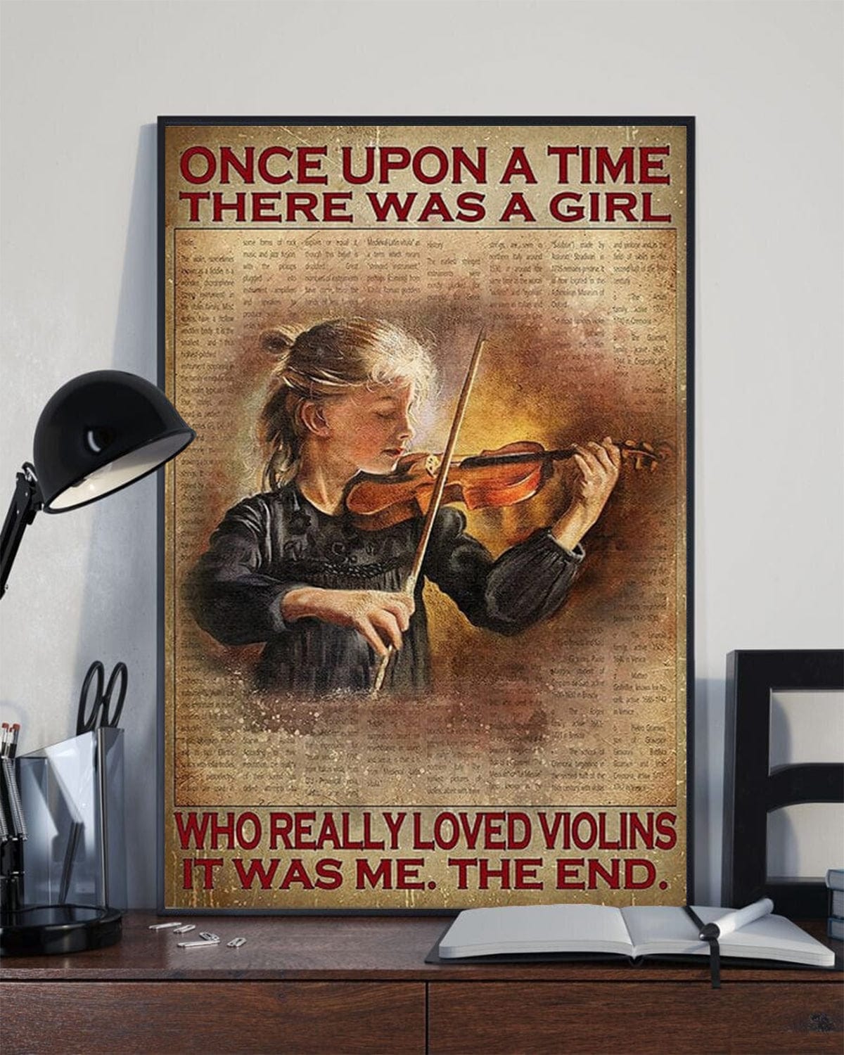 Once Upon A Time There Was A Girl Who Really Loved Violins Poster, Canvas