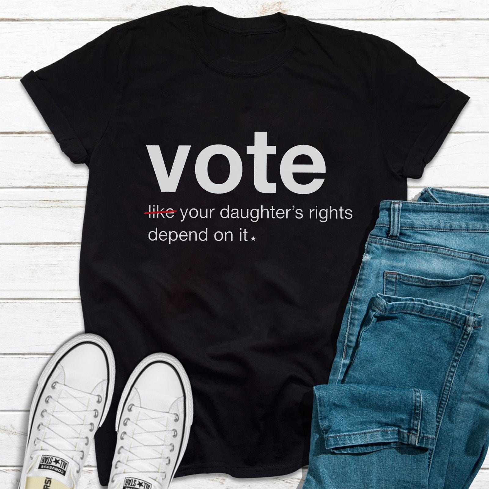 Camiseta de Elecciones Presidenciales de Defensa Feminista Vota por los Derechos de la Hija