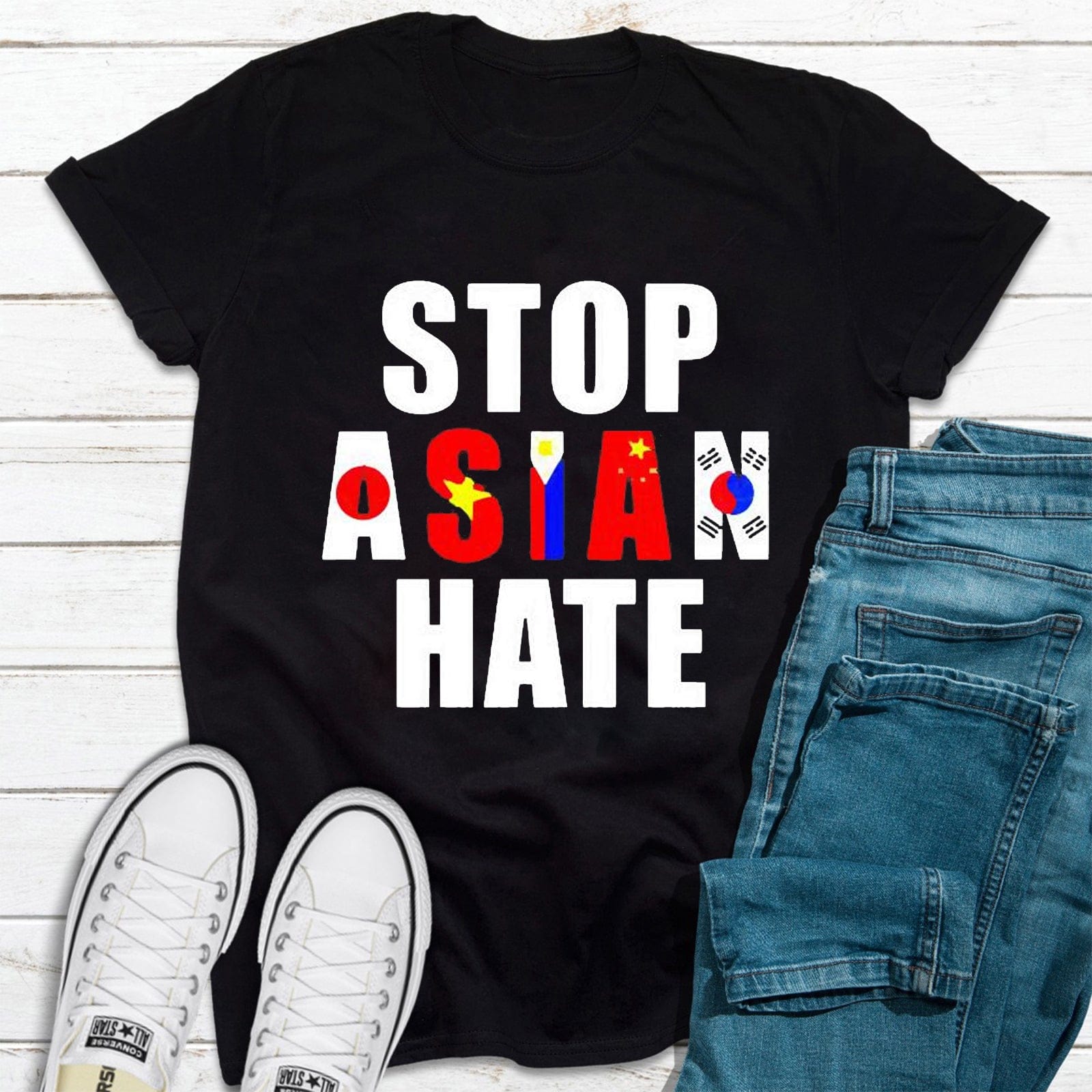 Asian Flag, Stop Asian Hate Support T-Shirt