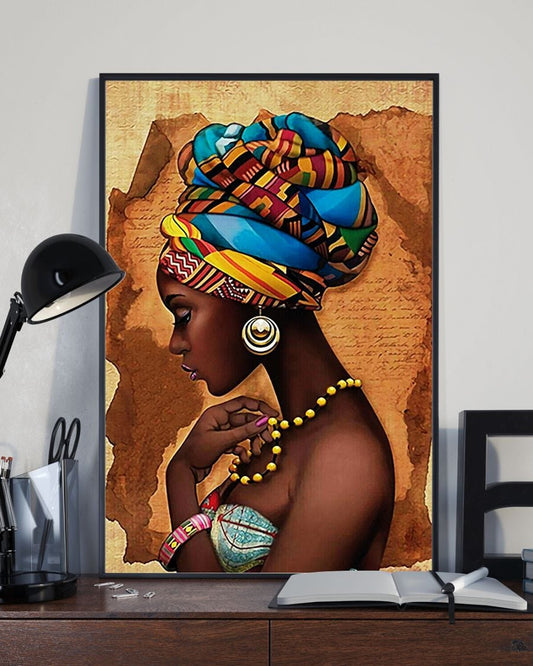 Póster de chica afro con melanina, lienzo, regalo para afroamericanos