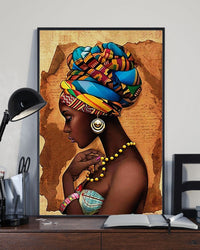 Melanin Afro Girl Poster, Canvas, Gift For African American