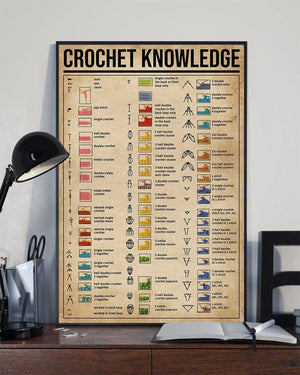 Crochet Knowledge Sewing And Knitting For Life Poster, Canvas