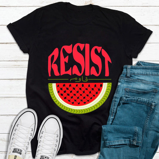 Watermelon Flag Resist Stand With Palestine Free Gaza T Shirt