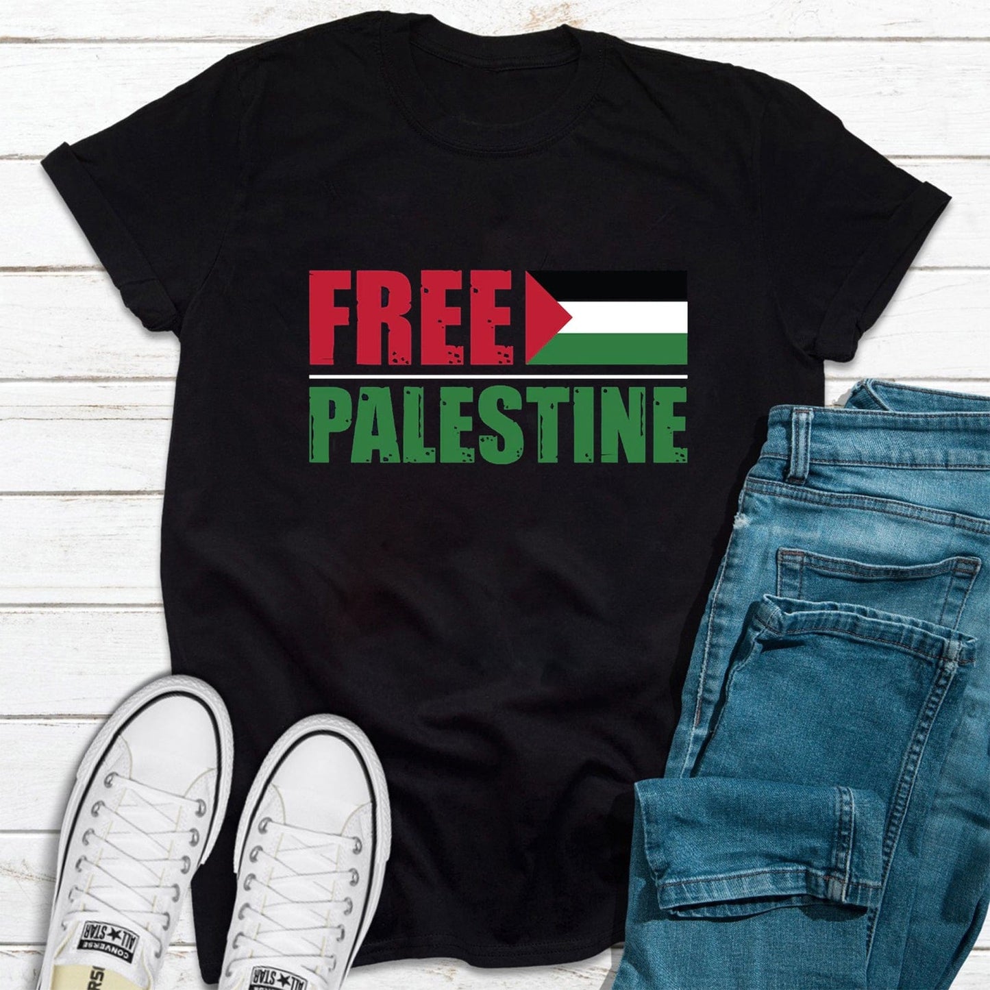 Free Palestine Flag T Shirt, Stand For Palestine
