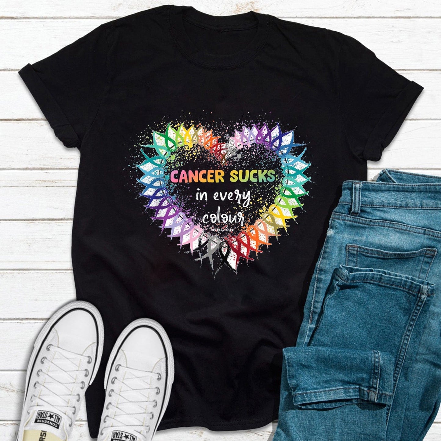 Cancer Sucks in Every Colour Cancer Awareness Shirt