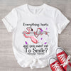 Flamingo Fibromyalgia Awareness Shirts, Everything Hurts And You Want Me To Smile