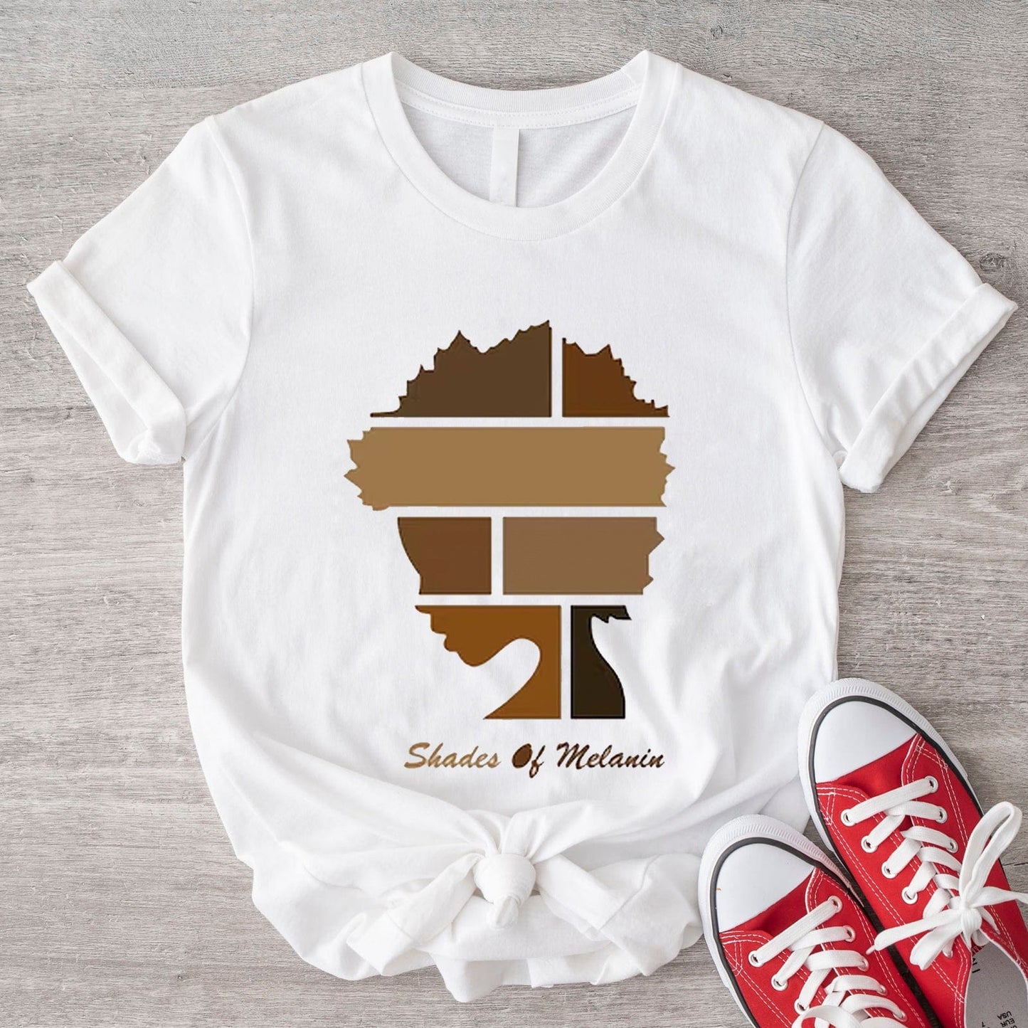 Camisetas afroamericanas con tonos de melanina