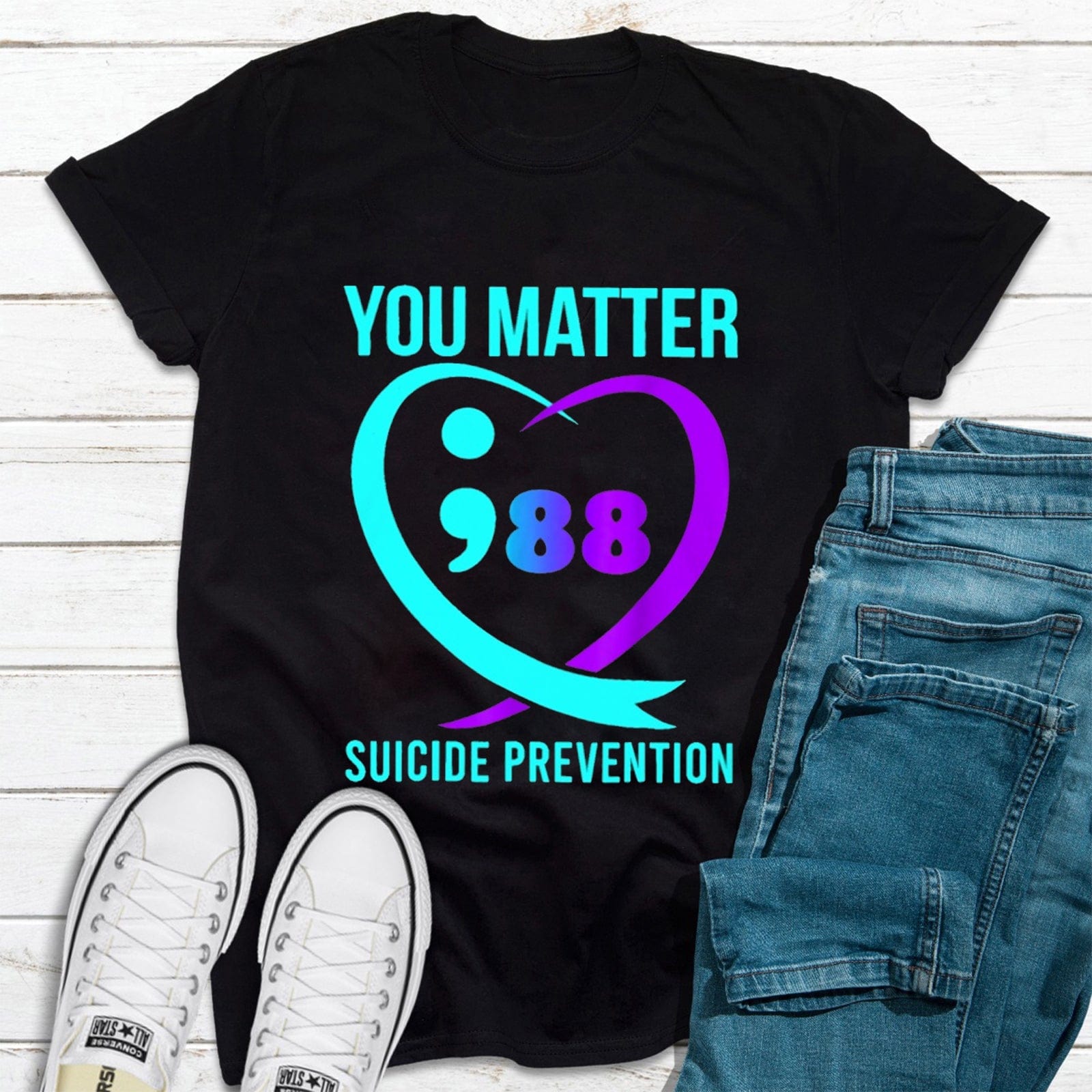 Camiseta de concienciación sobre la prevención del suicidio You Matter 988