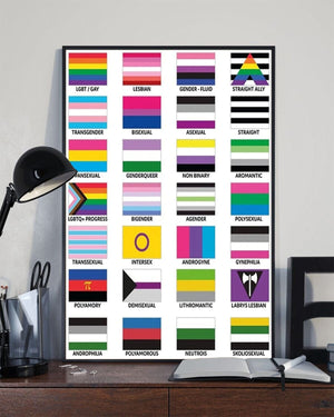 Flags Of LGBTQIA All Pride Flags Poster, Canvas