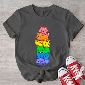 Camiseta LGBT del orgullo gay del gato