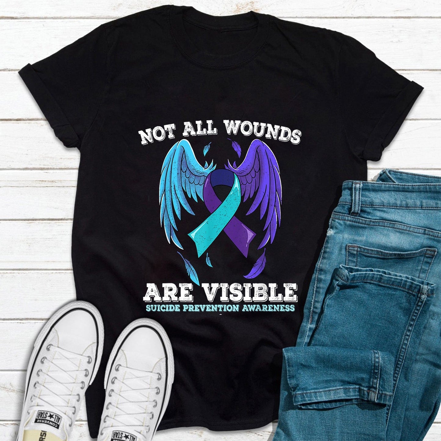 Not All Wounds Are Visible Suicide Prevention Awareness T-Shirt