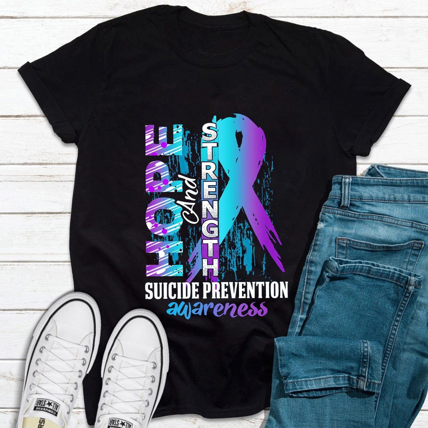 Hope And Strength Suicide Prevention Awareness T-Shirt