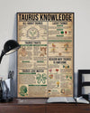 Taurus Knowledge Zodiac Poster, Canvas