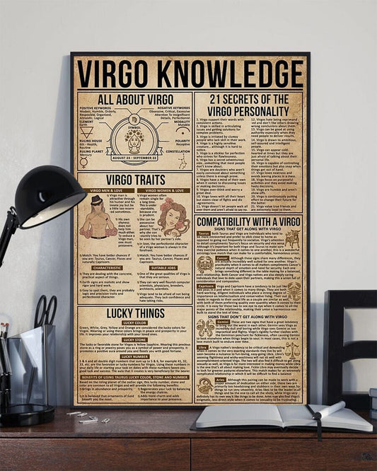 Virgo Knowledge Zodiac Poster, Canvas