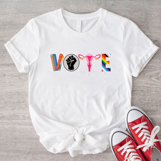 Camiseta de voto LGBT, camiseta de libros prohibidos, camiseta de derechos reproductivos