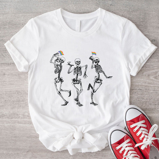 Camisetas LGBT con esqueletos para la fiesta del baile del orgullo