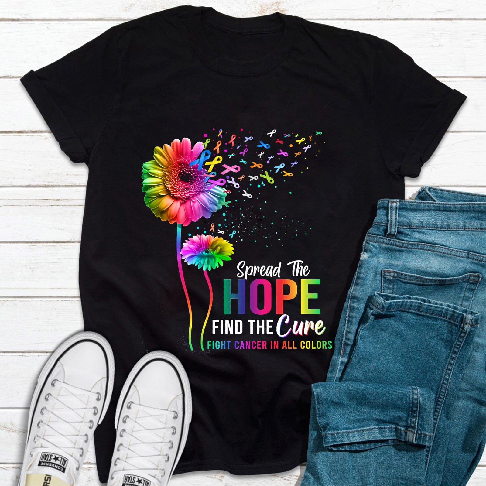 Spread The Hope, Find The Cure Dandelion Fight Cancer Awareness Shirt