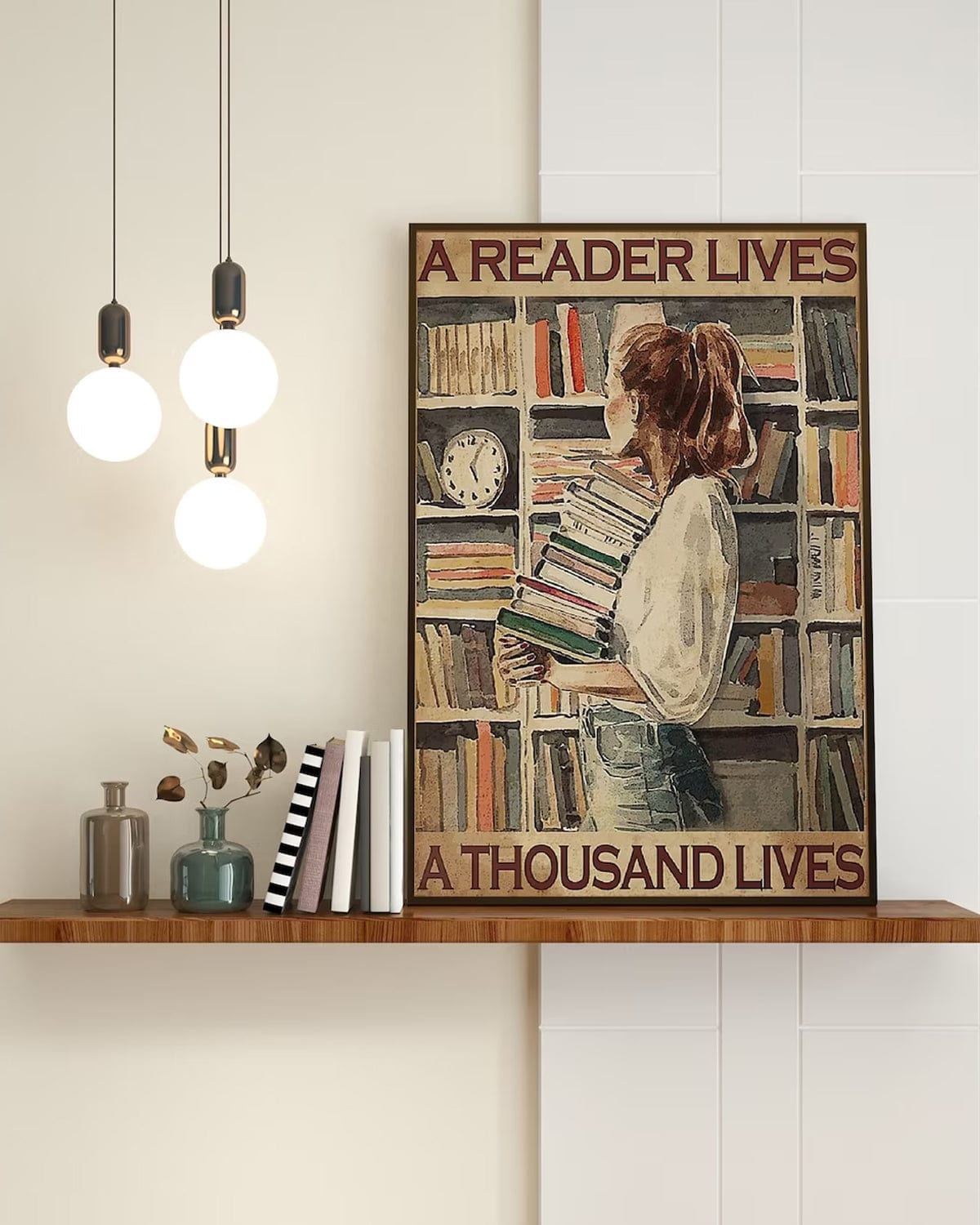 A Reader Lives A Thousand Lives Book Poster, Canvas