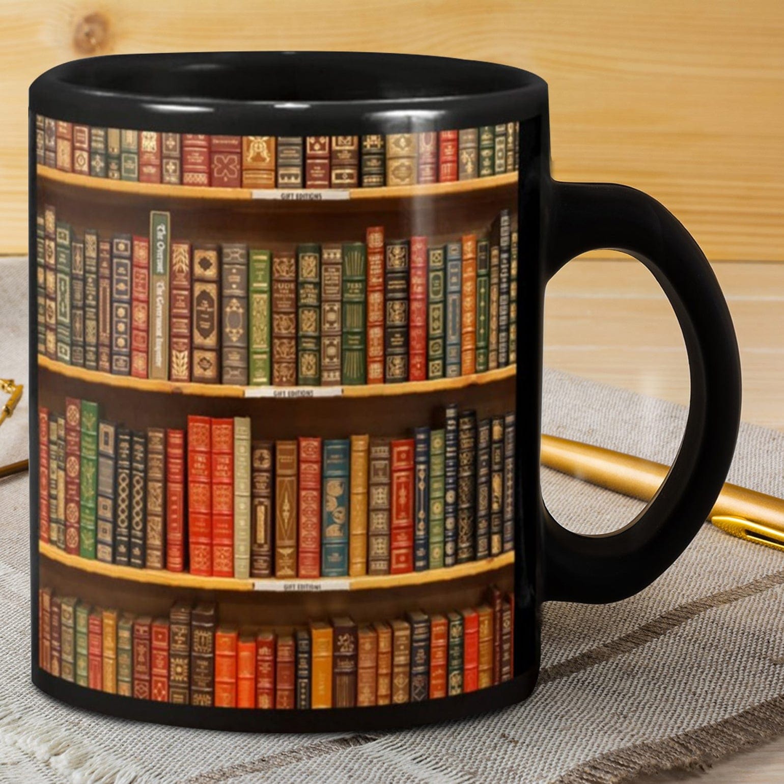 Library Bookshelf Coffee Mug