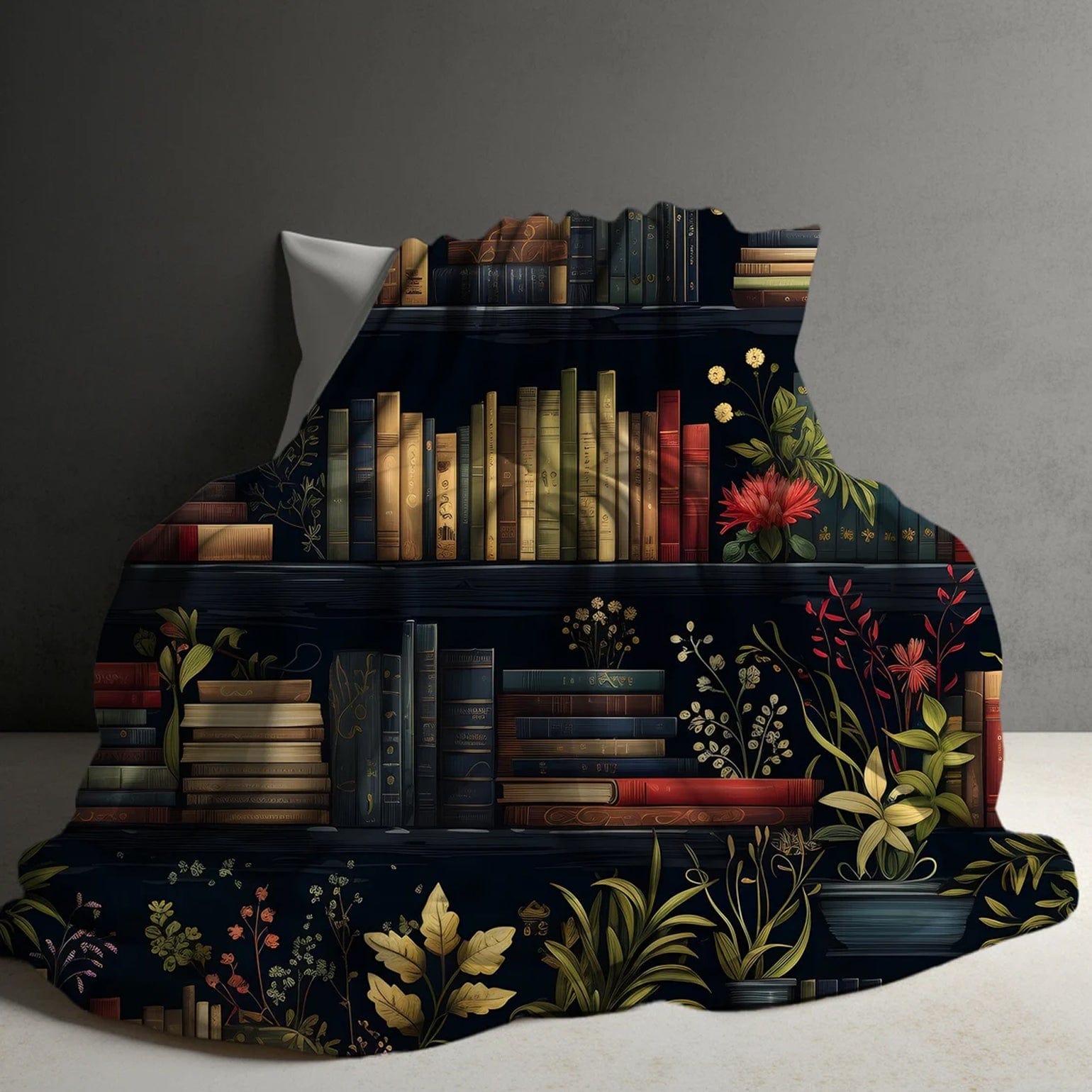 Bookworm Fleece & Sherpa Blanket, Gift For Reading Lover