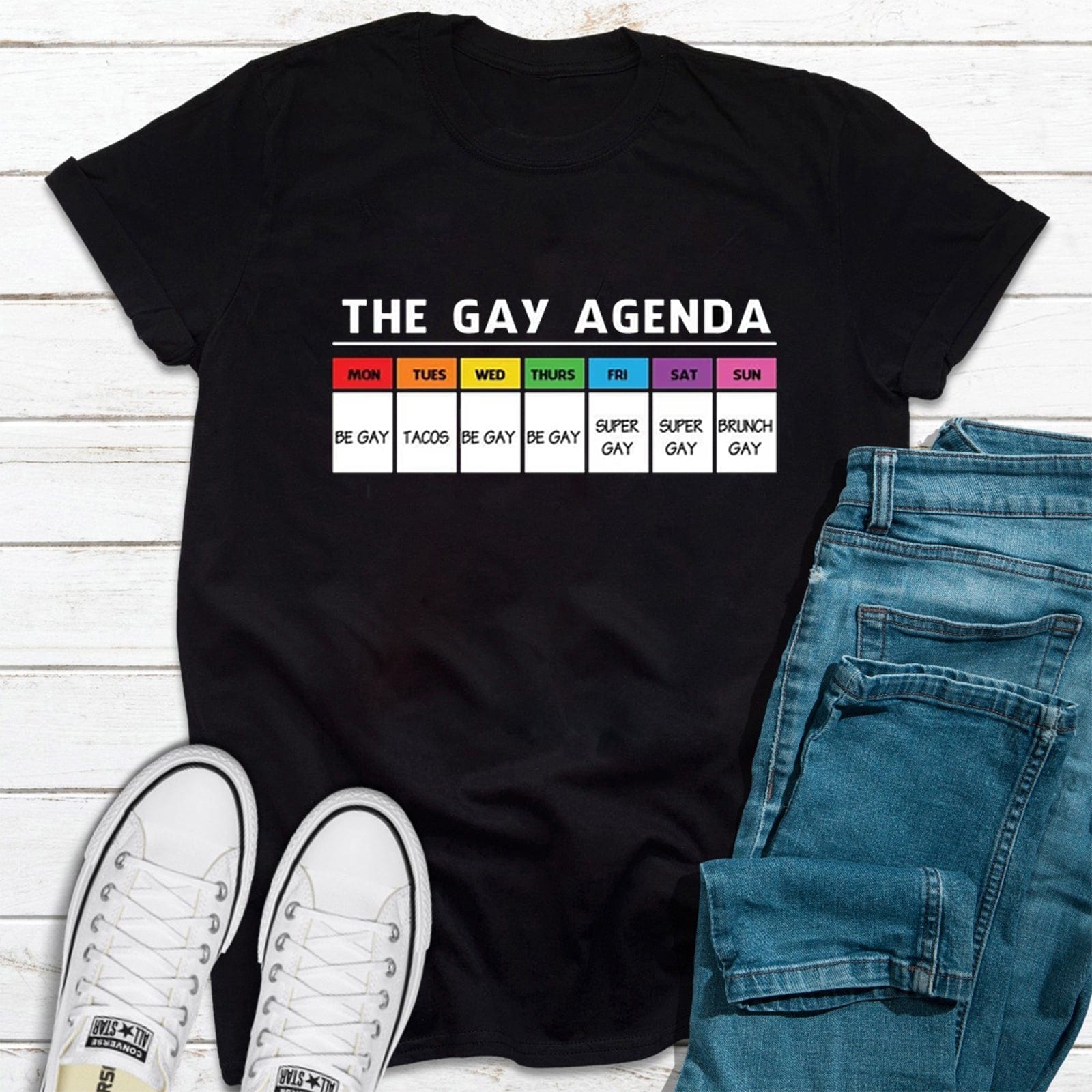 The Gay Agenda LGBT Rainbow Shirt