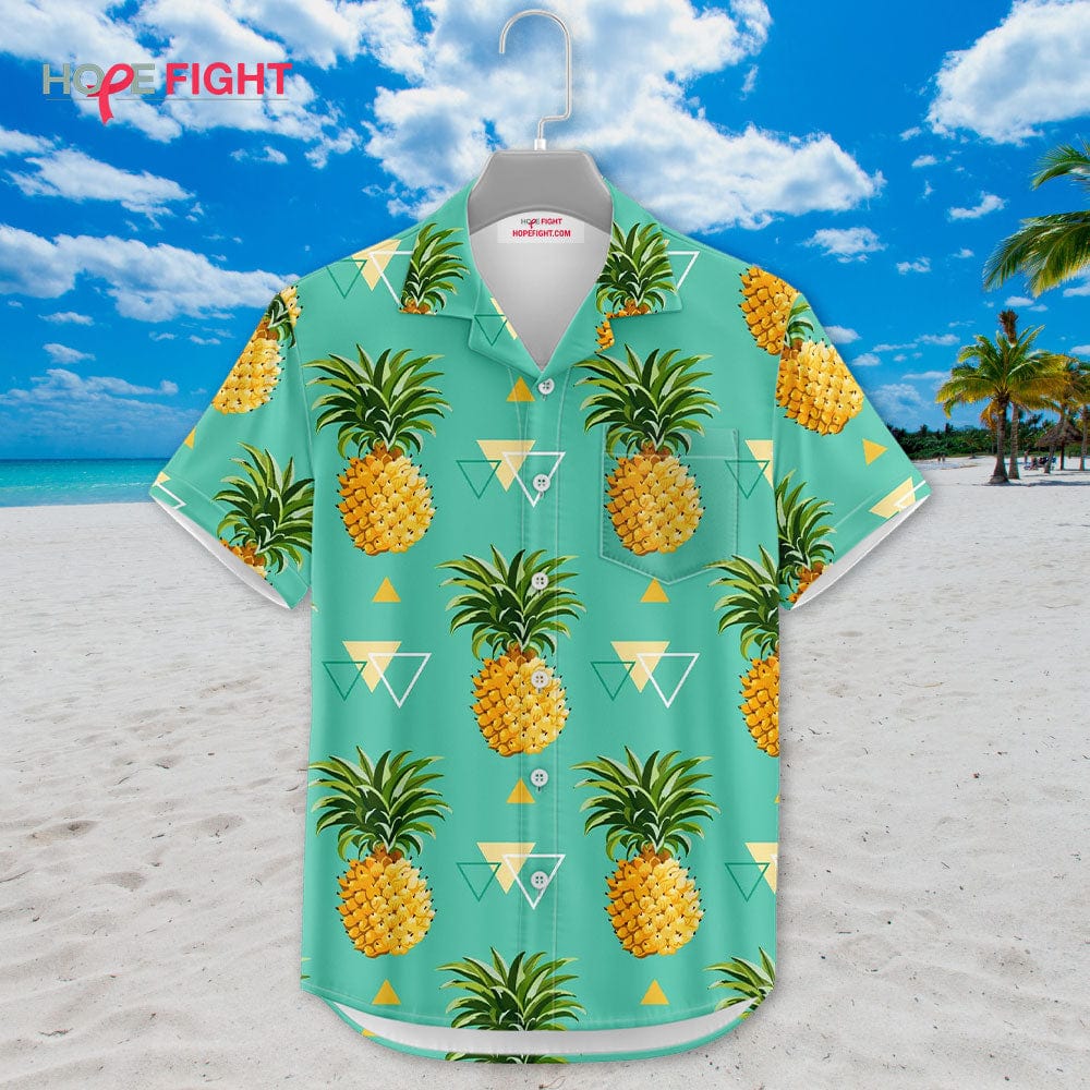 Pineapple Hawaiian Shirt - Green Tropical Aesthetic Beachwear