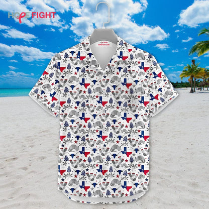 Texas Hawaiian Shirt - Lone Star Pattern & State Symbol Design