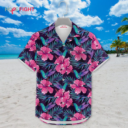 Tropical Hummingbird Hawaiian Shirt - Vibrant Floral Paradise Outfit
