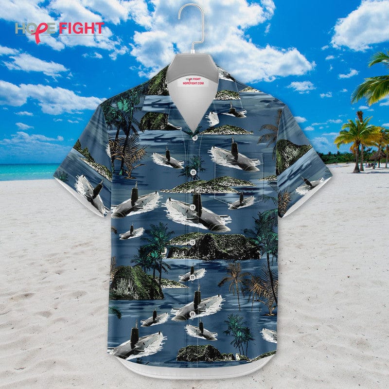 Submarine Hawaiian Shirt - Tactical Navy Ocean Theme