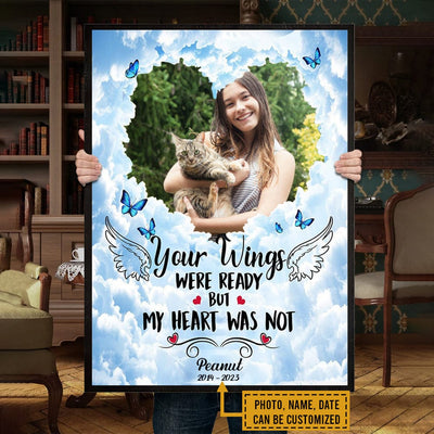 Personalized Cat Memorial Canvas - Your Wings Were Ready But My Heart Was Not