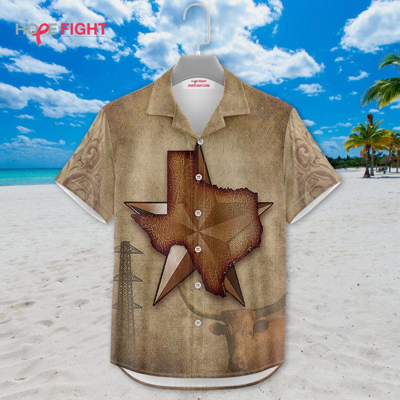 Texas Hawaiian Shirt - Lone Star State & Western Vintage Design
