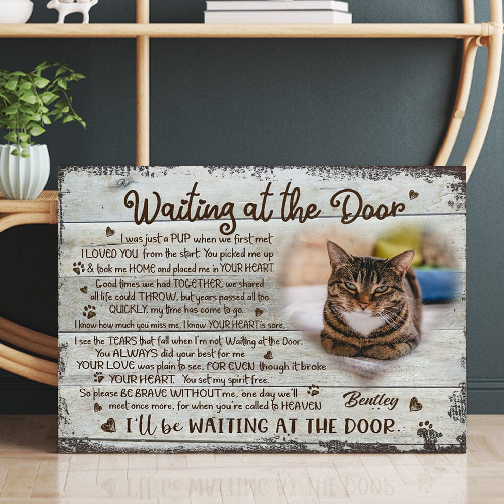 Personalized Cat Memorial Poster, Canvas - I'll Be Wating At The Door