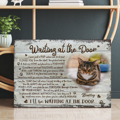 Personalized Cat Memorial Poster, Canvas - I'll Be Wating At The Door