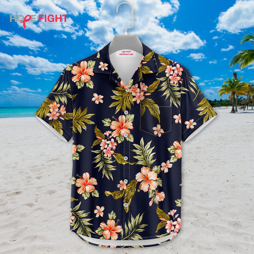 Peach Hibiscus Hawaiian Shirt