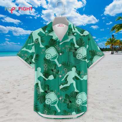 Pickleball Hibiscus Hawaiian Shirt