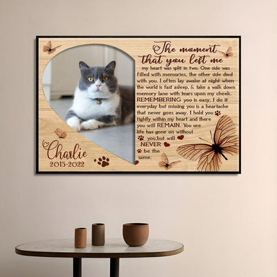 Personalized Cat Memorial Canvas - The Moment That You Left Me